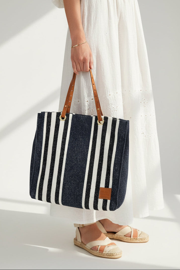 Shopper Navy Algodón