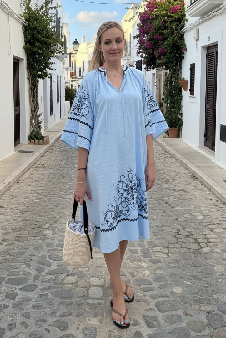 Vestido Alexandra Azul Cielo